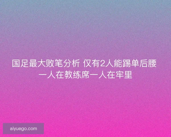 国足最大败笔分析 仅有2人能踢单后腰 一人在教练席一人在牢里 国足最大败笔分析 仅有2人能踢单后腰 一人在教练席一人在牢里